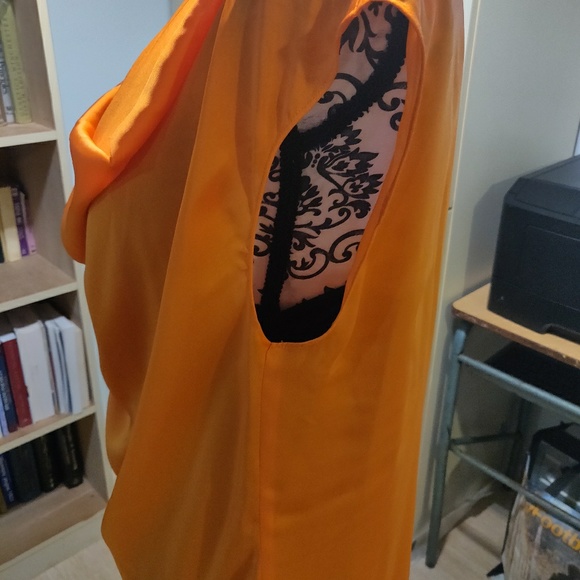 Michael Kors Orange Cowl Neck Sleeveless Blouse - Picture 3 of 7